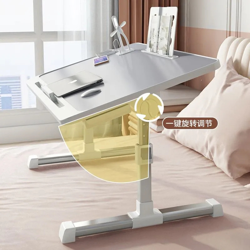 Foldable Small Table on the Bed, Liftable Lazy Person's Bed Desk, Student Laptop Dormitory Study Table