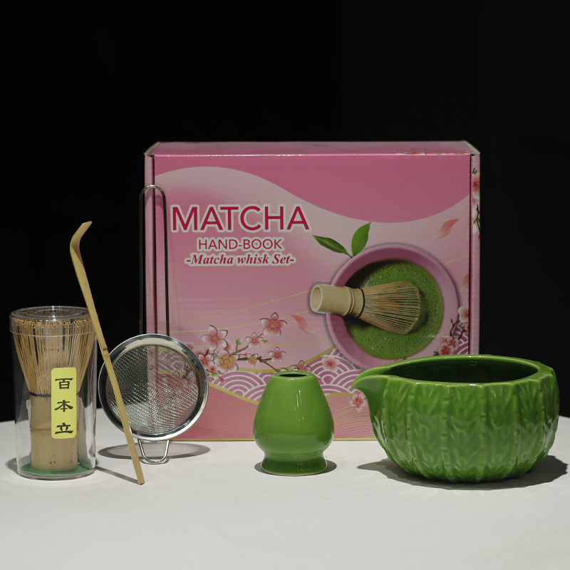 日式带嘴抹茶碗创意奶酪陶瓷打抹茶用具套装茶筅立点茶碗茶道配件|undefined