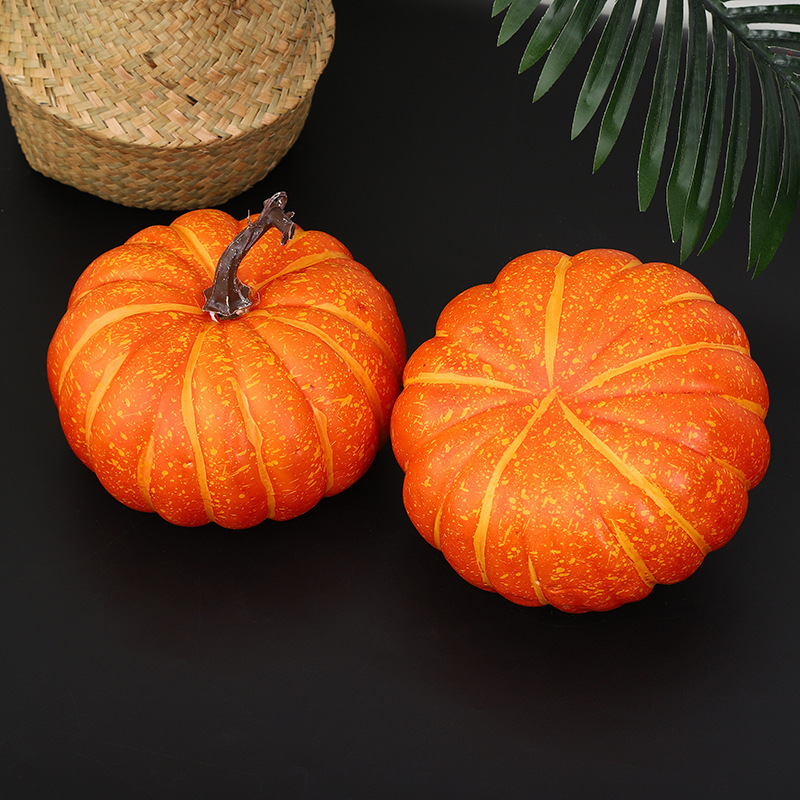Simulation Big Pumpkin Model DIY Orange Pumpkin Decoration Fall Harvest Halloween Thanksgiving Party Decorations