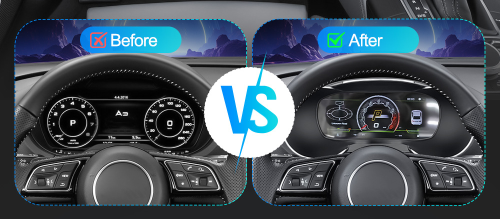 Suitable for Audi A3 Lcd Instrument Panel 12.3inch Linux System Global Digital Fuel Gauge Car Dashboard