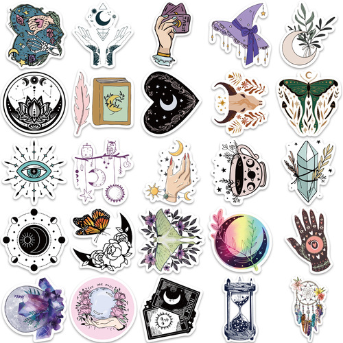 50 cartoon cross-border witch graffiti stickers can be used to decorate suitcases, pens, guitar notebooks, waterproof and can be wholesaled