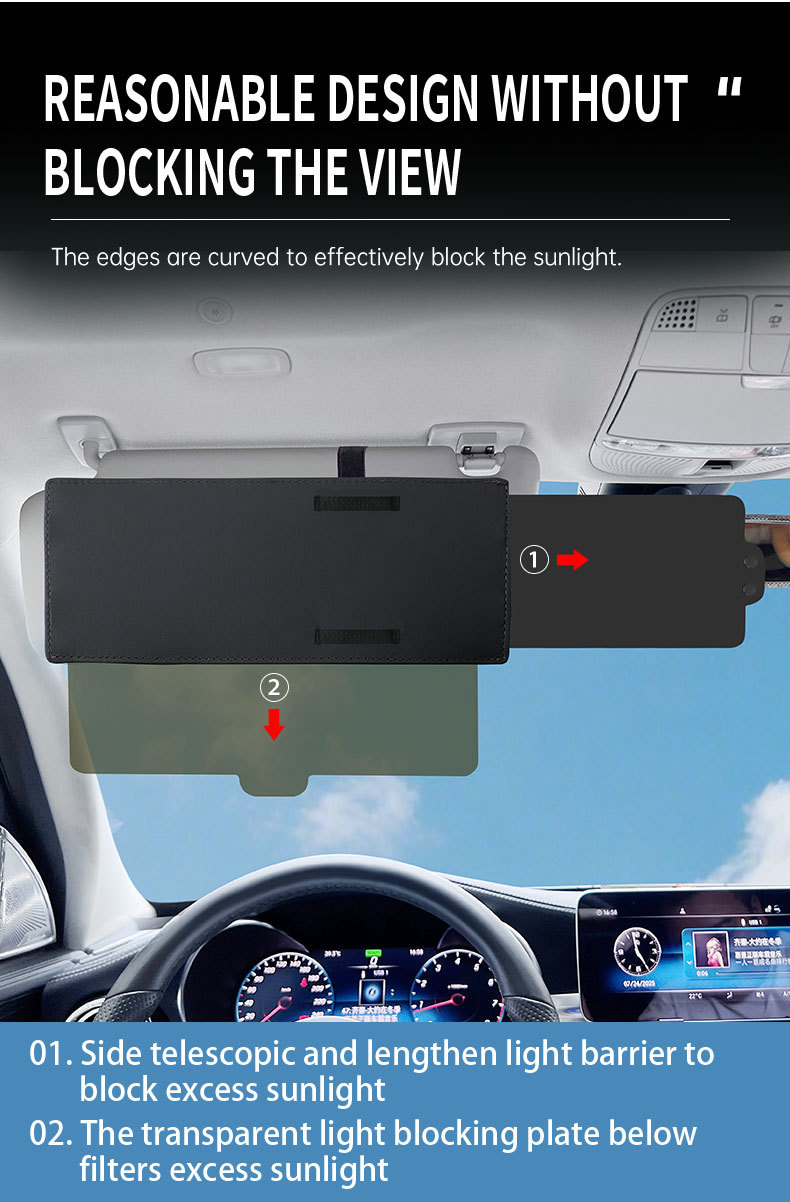 Car Portable Sun Visor, Telescopic Anti-Glare Car Sun Visor, Sun Visor Manufacturer Supplies Cross-Border