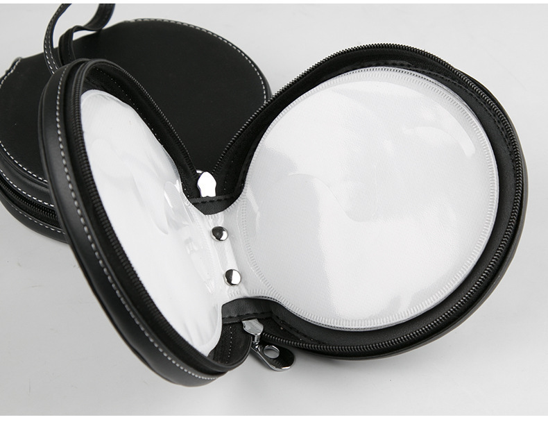 Car CD holder with car logo, genuine leather CD case, suitable for Mercedes-Benz, Volkswagen, Toyota, and Chevrolet; can be decorated with rhinestones; car accessories