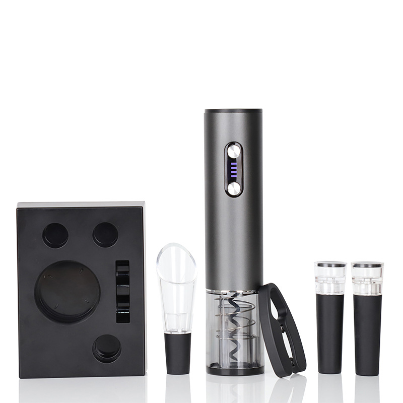 Set de 4 piezas abridor eléctrico de vino, incluye sacacorchos y accesorios, al por mayor