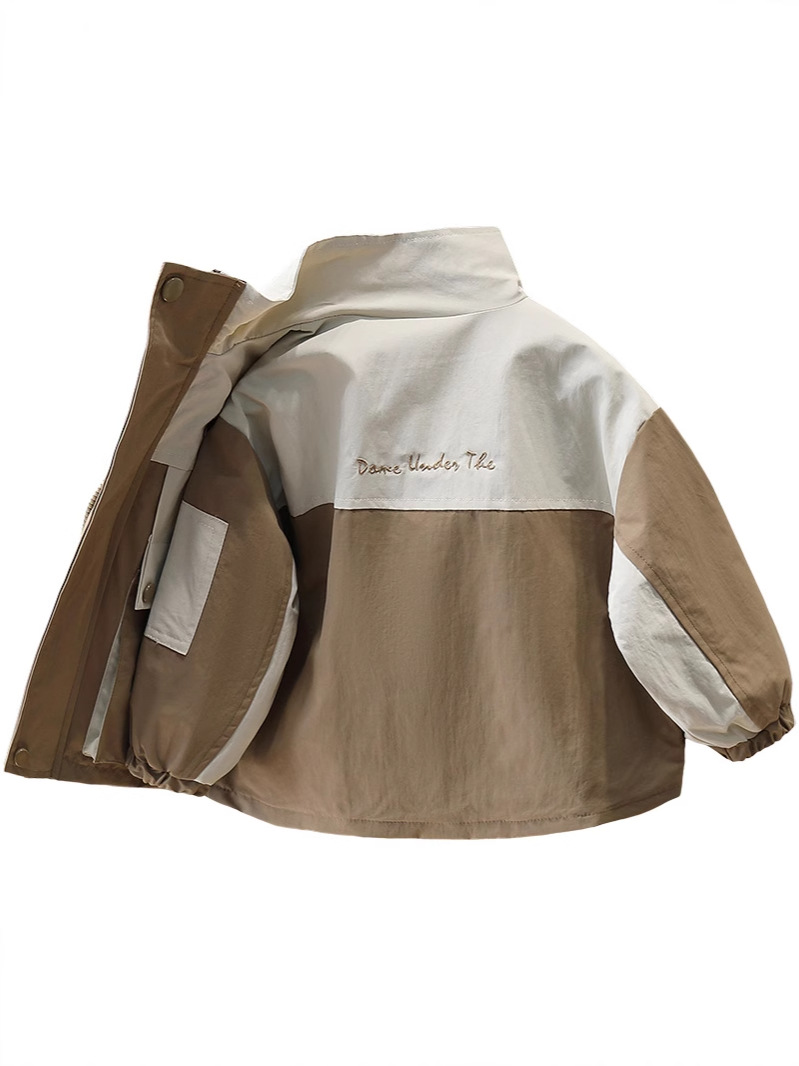 Chaqueta de Primavera para Niños 7648, Nuevo Estilo 2026, Chaqueta Ligera de Primavera, Cortavientos con Bloques de Color para Niños, Primavera y Otoño