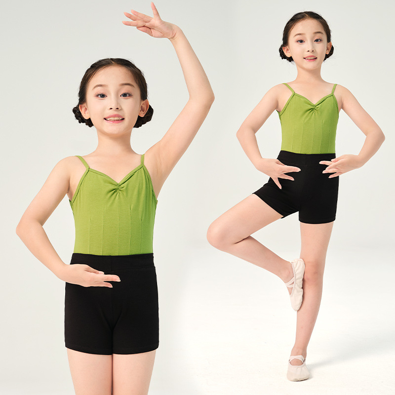 Ropa de práctica de baile para niños ropa de rendimiento correa de una pieza pantalones cortos de baile chino para niñas traje ropa de rendimiento Ropa de baile