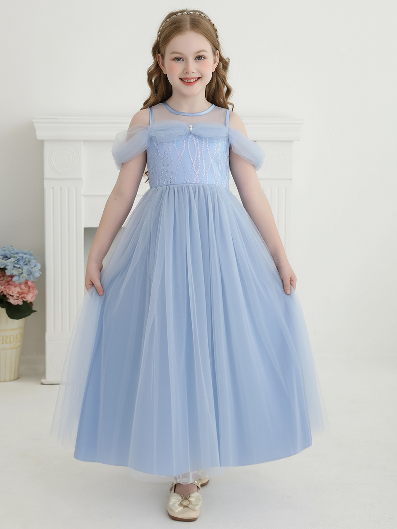 Comercio exterior transfronterizo nuevo vestido de princesa de niña Aisha vestido de verano vestido de niños vestido de cumpleaños vestido