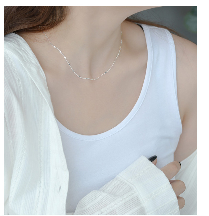 Simple Style Solid Color Sterling Silver Plating Gold Plated Necklace display picture 3