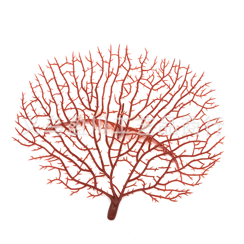 29*24cm软体塑料仿真孔雀假珊瑚树枝 鱼缸装饰植物水草造景海铁树