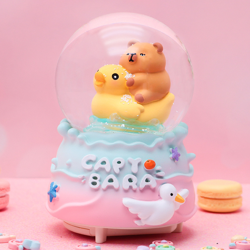 Romántico secreto bosque bola de cristal luminosa caja de música caballo blanco creativo decoración de escritorio de niña regalo de estudiante al por mayor