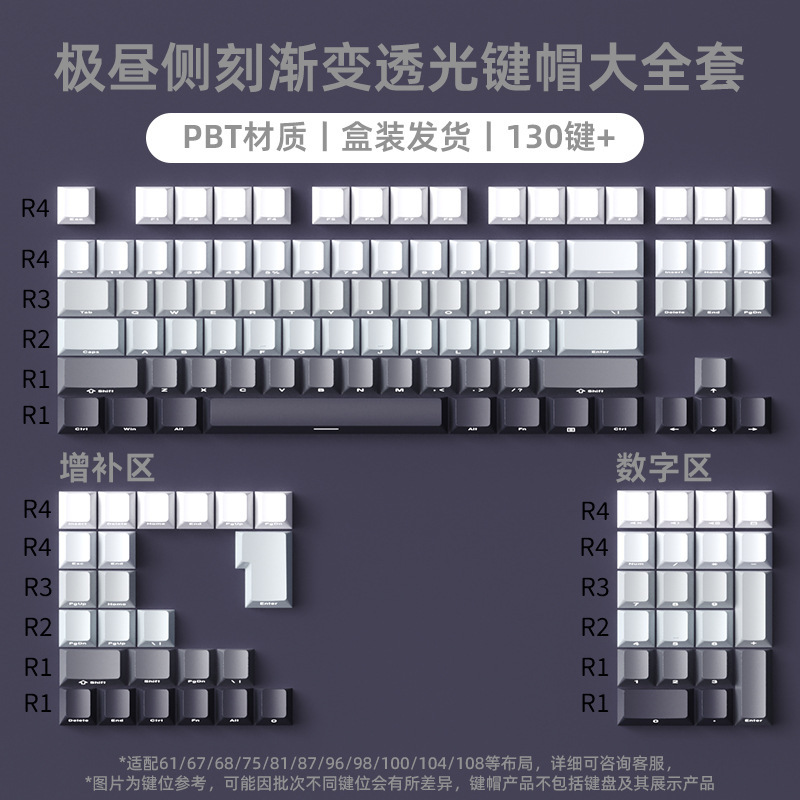 カスタマイズされた 130+ 半透明キーボード キーキャップ ワイヤレス Bluetooth ゲーム e スポーツ サイド彫刻キーキャップ卸売高価値キーキャップ|undefined