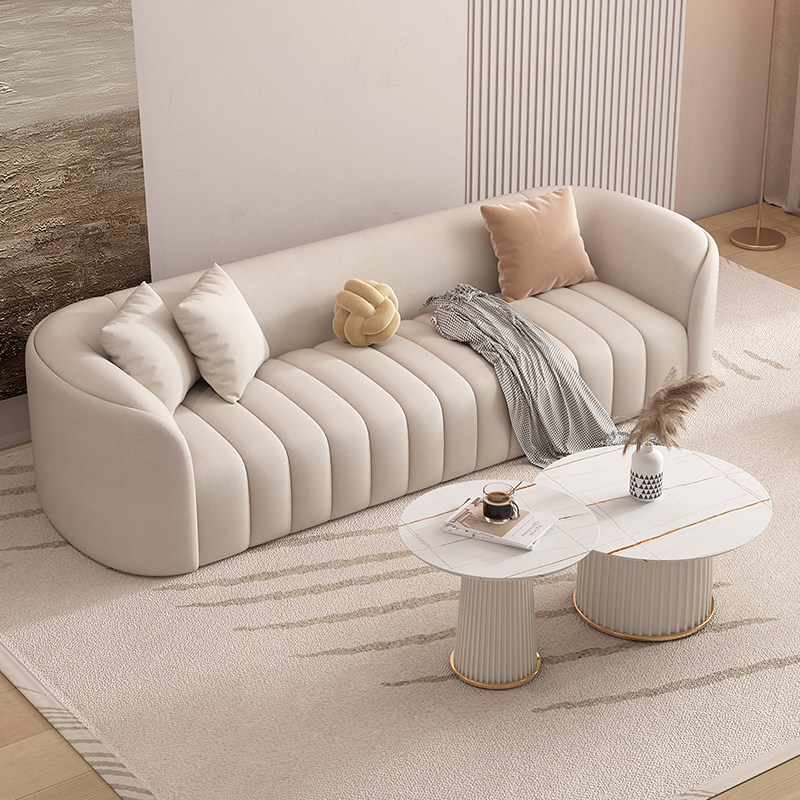 Sofá de sala de estar de lujo ligero tipo casa pequeña estilo de red de viento crema sala de recepción médica sala de belleza sala de descanso sofá mesa de té combinación image 5