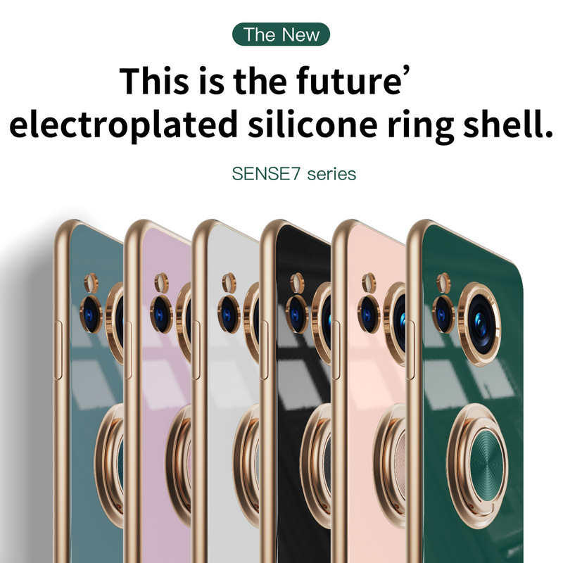 Suitable for Sharp Aquos Sense10 Phone Case 987Plus Solid Color Electroplated Protective Cover with Ring and Car Magnetic Mount Suitable for Sharp Aquos Sense10 Phone Case 987Plus Solid Color Electroplated Protective Cover with Ring and Car Magnetic Mount