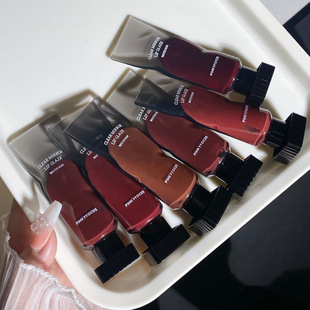 PinkyFocus Black Mirror Lip Glaze Mirror Lip Glaze Long-lasting Non-fading Film Transparent Ice Block Lip Mud Female