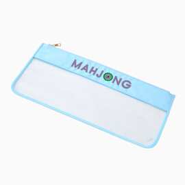 定制亚马逊热销刺绣字母麻将收纳包 大容量透明防水麻将袋礼品袋