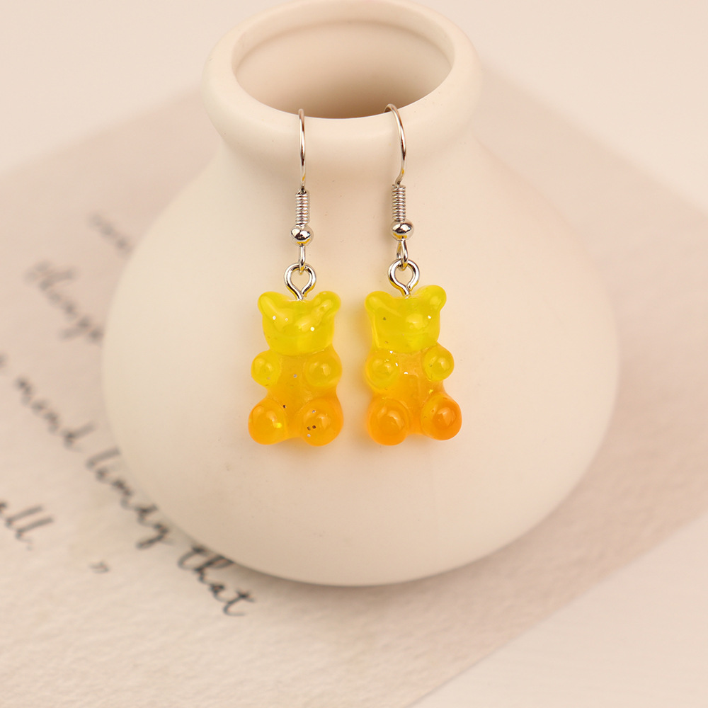 Cartoon Style Bear Resin Three-dimensional Women's Drop Earrings display picture 5