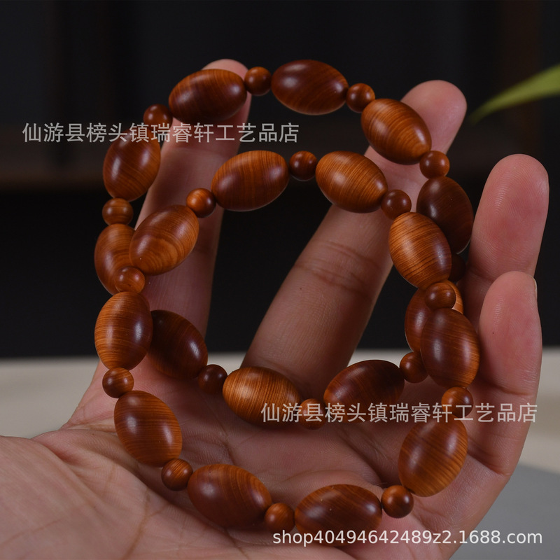 太行崖柏陈化高油橄榄珠手串红油料木质佛珠单圈男女款文玩批发热|undefined