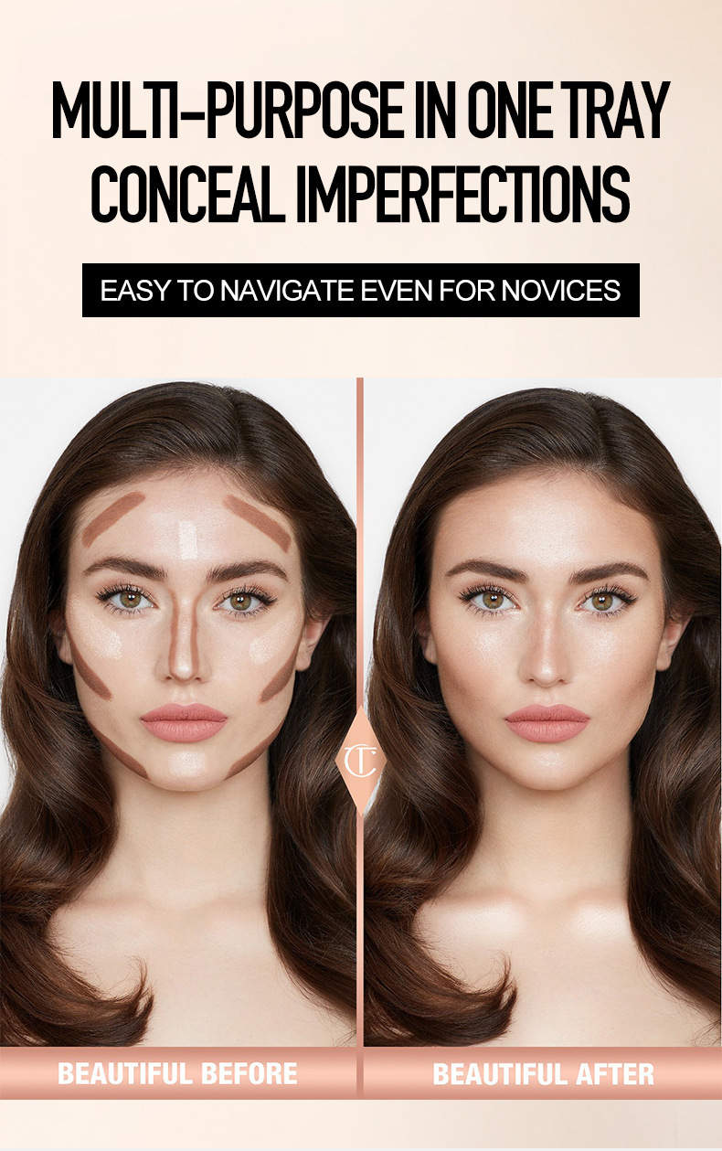 Waterproof highlighter en contour palette met concealer_voghion.com
