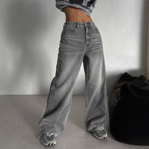 Casual Straight Leg 2025 Retro Denim Jeans for Women Loose Spring and Autumn Long Drape High-Waist Stylish Trendy New Pants Wide Leg