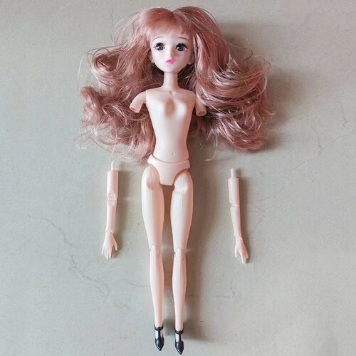 30cm doll head, plain body, vinyl toy, dress up, braided hair, 4d eyes, frosted glass eyes, 20 joints, 6 points