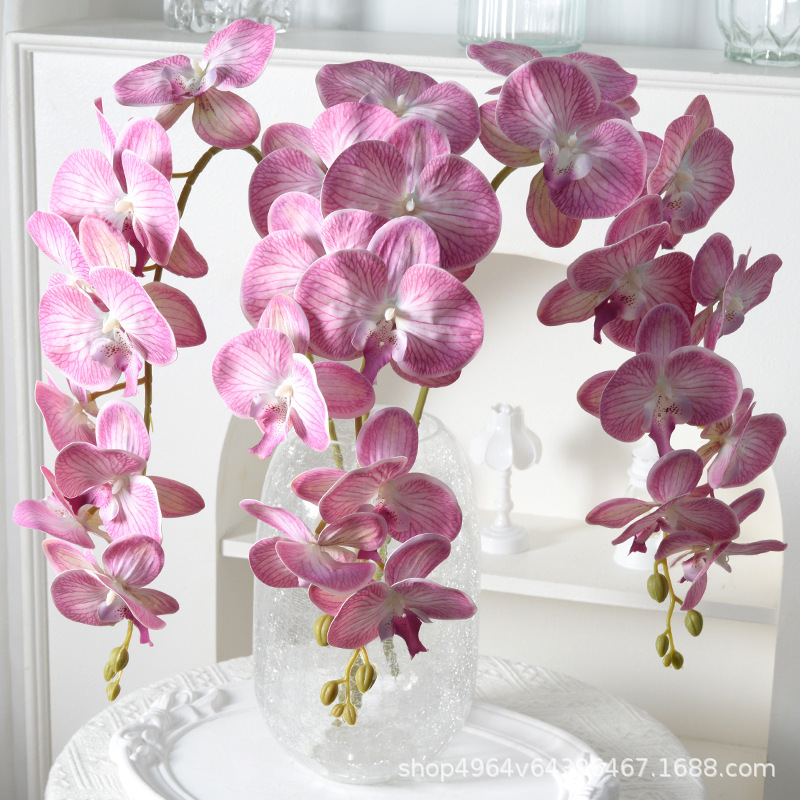 Simulation flower 3D feel 9 head film Phalaenopsis wedding home ornaments scene decoration artificial flowers wholesale
