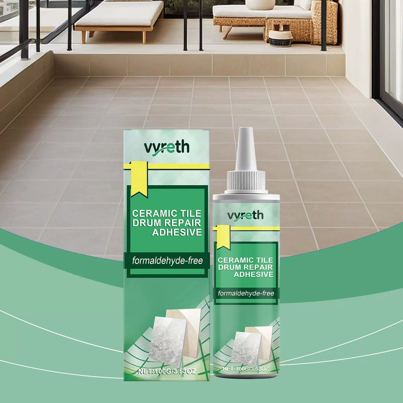 vyreth 瓷砖鼓修补胶 家居建材墙砖空鼓松动翘边补缝密封修补