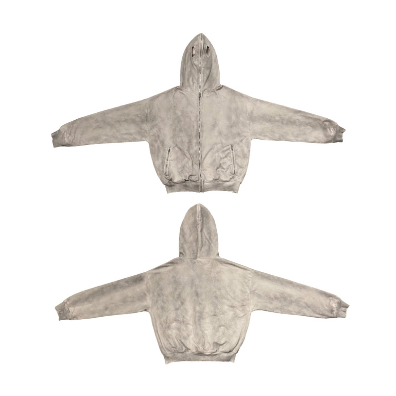 Yeezy Ssason9 sample Hoodie Heavy Double Washable Duplex Face Mask Zip Hooded Sweater Jacket Yeezy Ssason9 sample Hoodie Heavy Double Washable Duplex Face Mask Zip Hooded Sweater Jacket