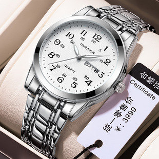 Foreign trade men's watches men's waterproof double calendar luminous tide quartz watches for the elderly business trembles a generation of hair
