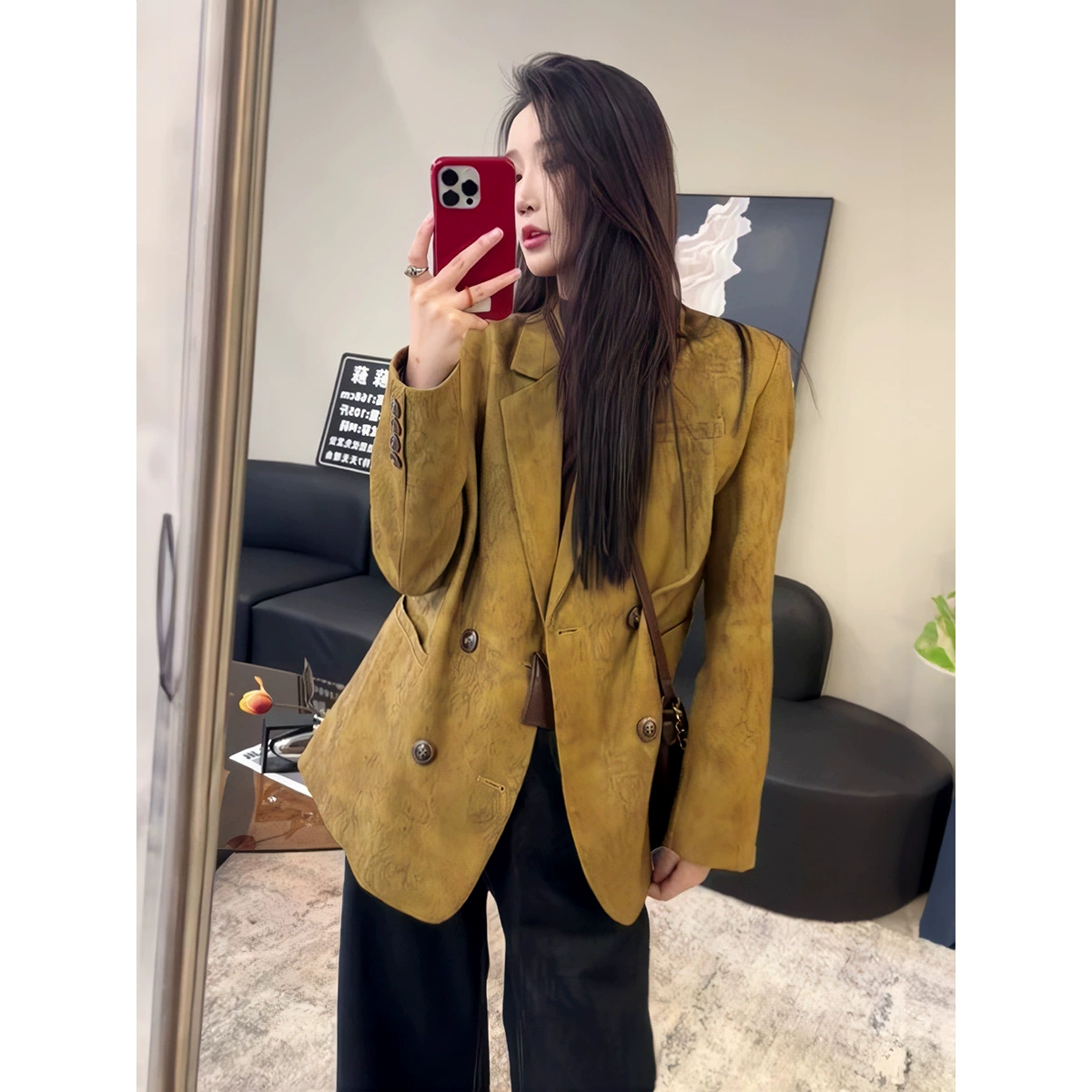 2753 большой размер женщины высокого уровня темперамент легкий экстравагантный пиджак женский толстый мм повседневный костюм свободный топ