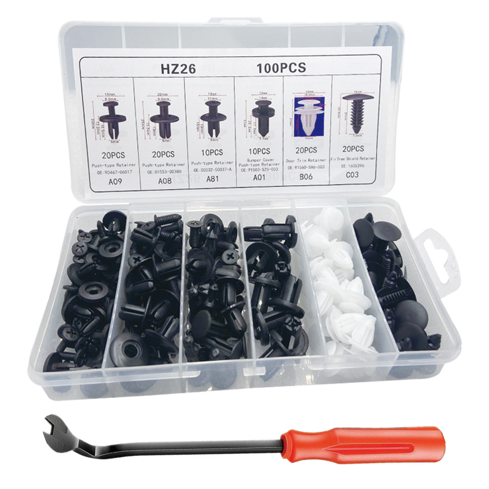 Cross -border 100pcs box buckle 6 kinds of car universal buckle set…