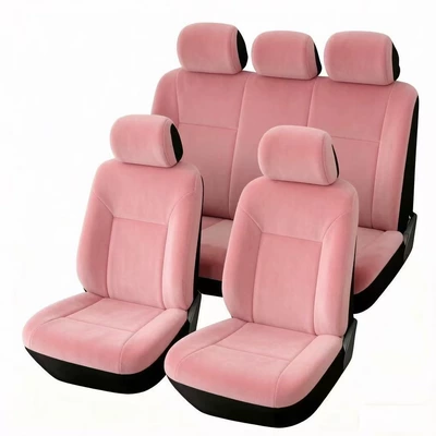 Universal five-seater car seat cover, Universal seat cover - pink-nine-piece-set