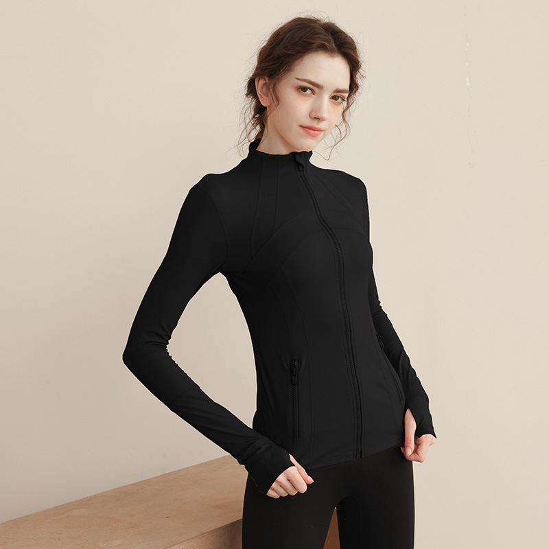 早秋新款瑜伽服女拉链修身运动上衣外套高领瑜伽服女|undefined