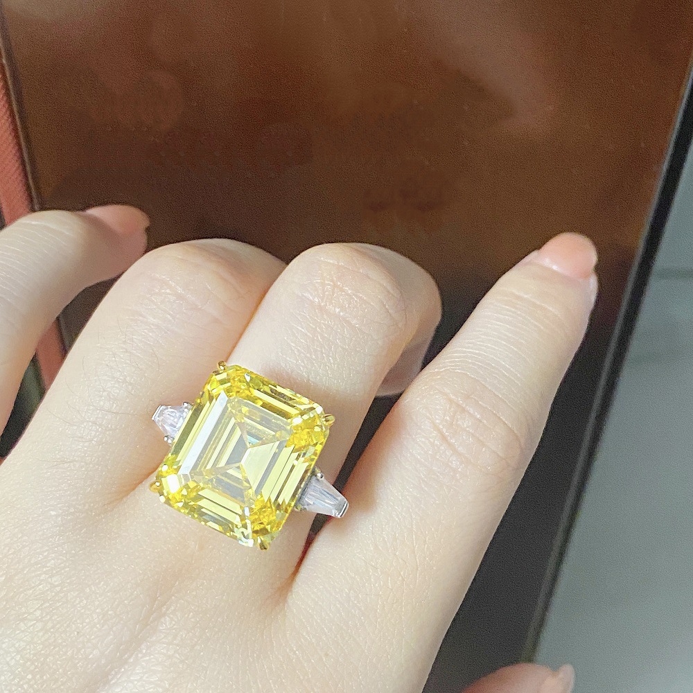 Fashion Square Sterling Silver Plating Zircon Rings 1 Piece