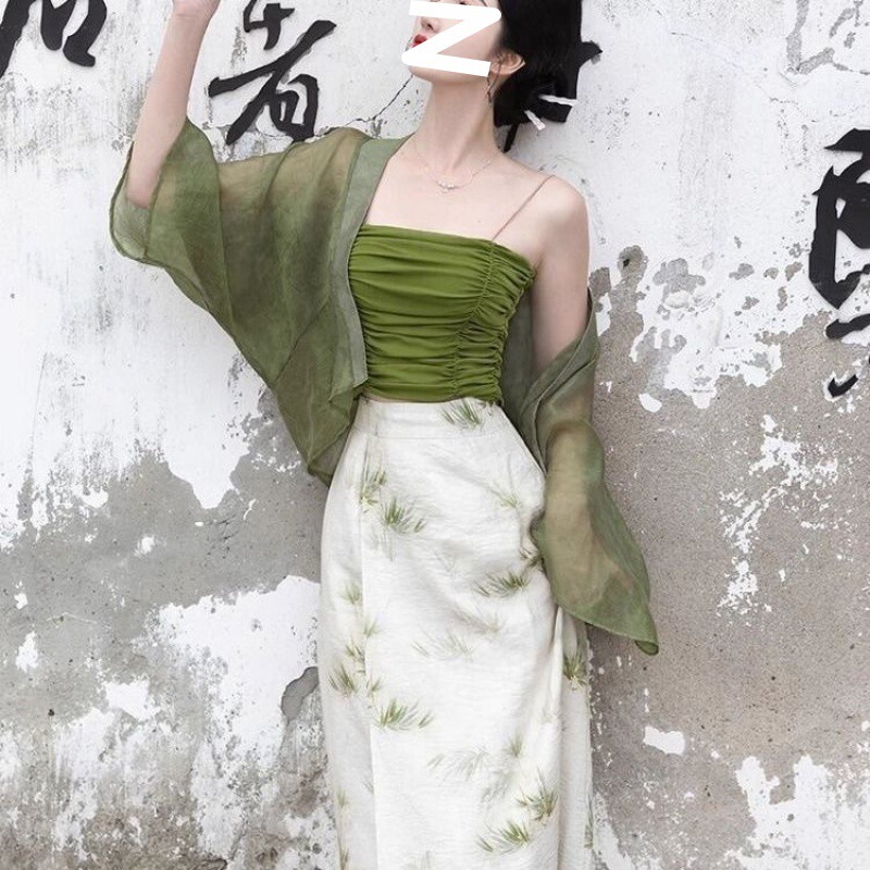 New Chinese Style Retro Improved Hanfu Summer New Sunscreen Outer Cardigan Super Fairy Beautiful Irregular suit