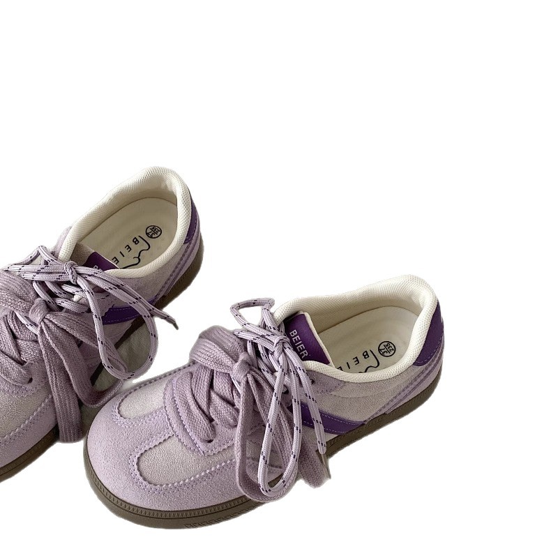 Zapatos casuales púrpura para mujeres 2025, nuevos zapatos de entrenamiento de estilo de moda de skateboard versátil