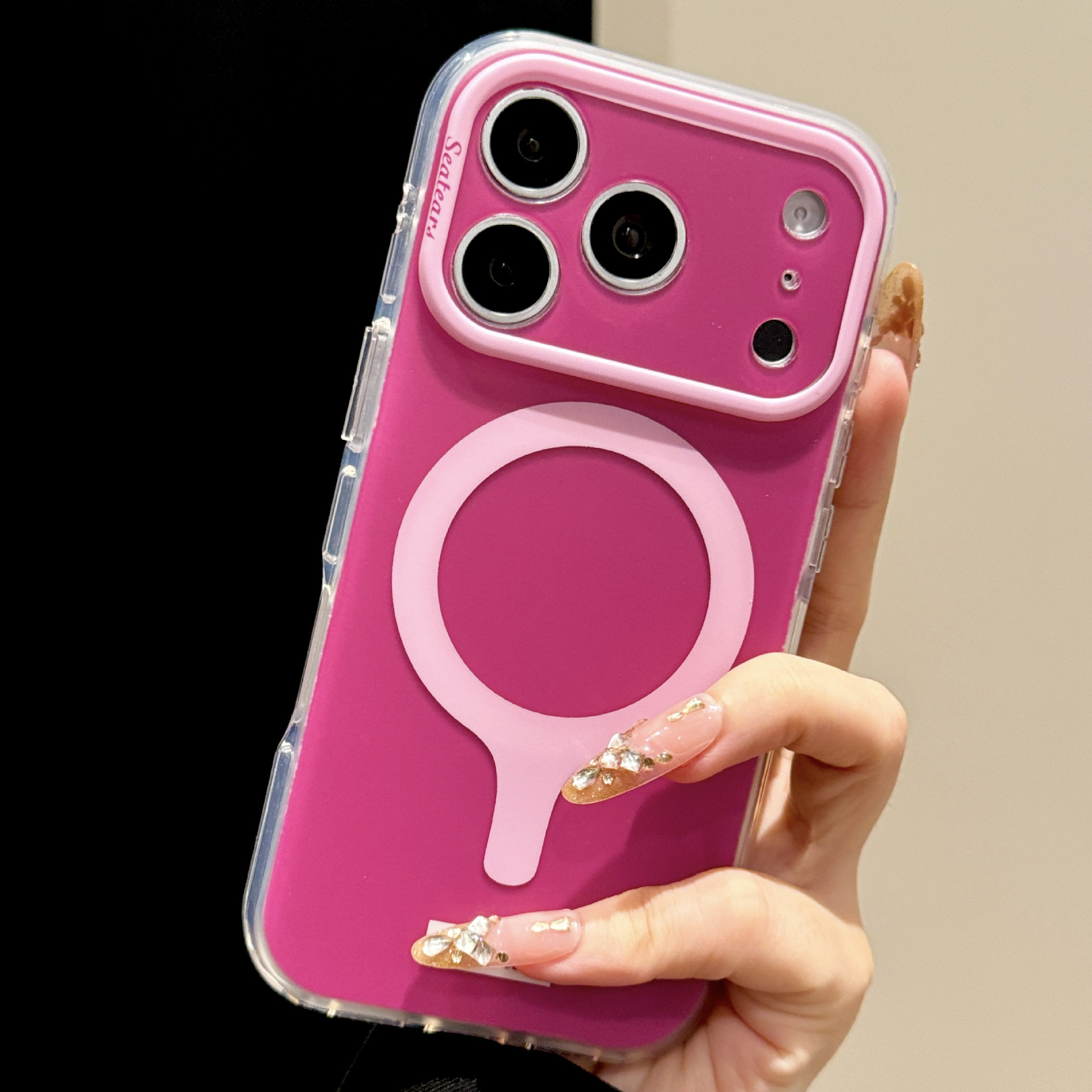 Funda Magnética para iPhone 17 Pro Max y 16 de Acrílico con Absorción Magnética y Anti-caídas
