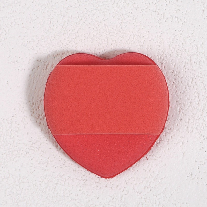 Corazón de dedo pulgar dedo polvo de cojín de aire para secar y húmedo de doble uso de polvo de blindaje facial algodón de maquillaje de alta elasticidad
