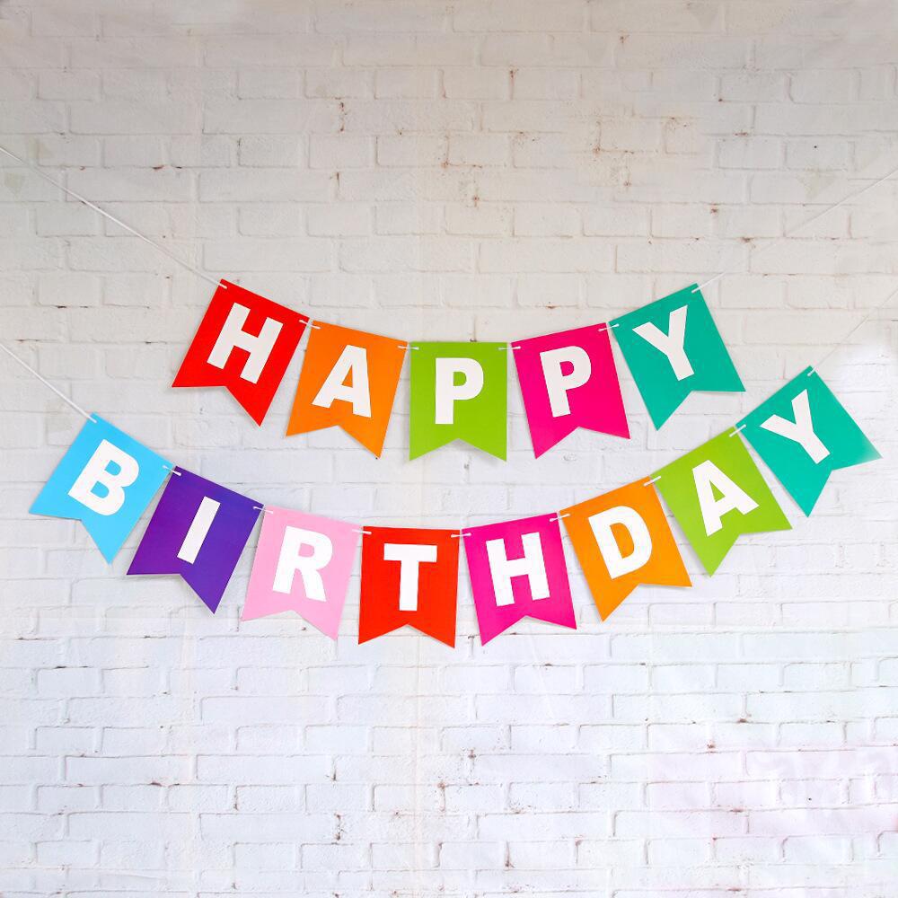 Guirnalda de Feliz Cumpleaños con Diseño de Cola de Pez en Papel Dorado, Decoración para Fiesta