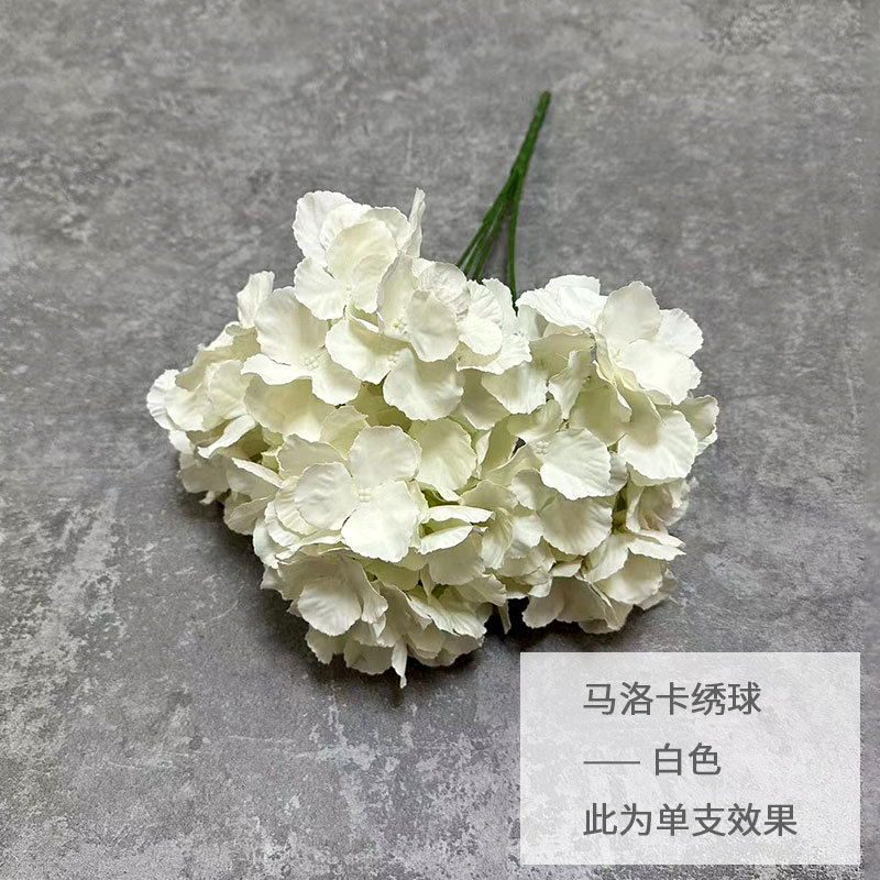 5 Hortensias Artificiales de Mallorca para Decoración de Bodas, Arreglo de Pasillo con Hortensias de Tela, Techo de Salón de Bodas, Ramo de Flores Artificiales Moderno