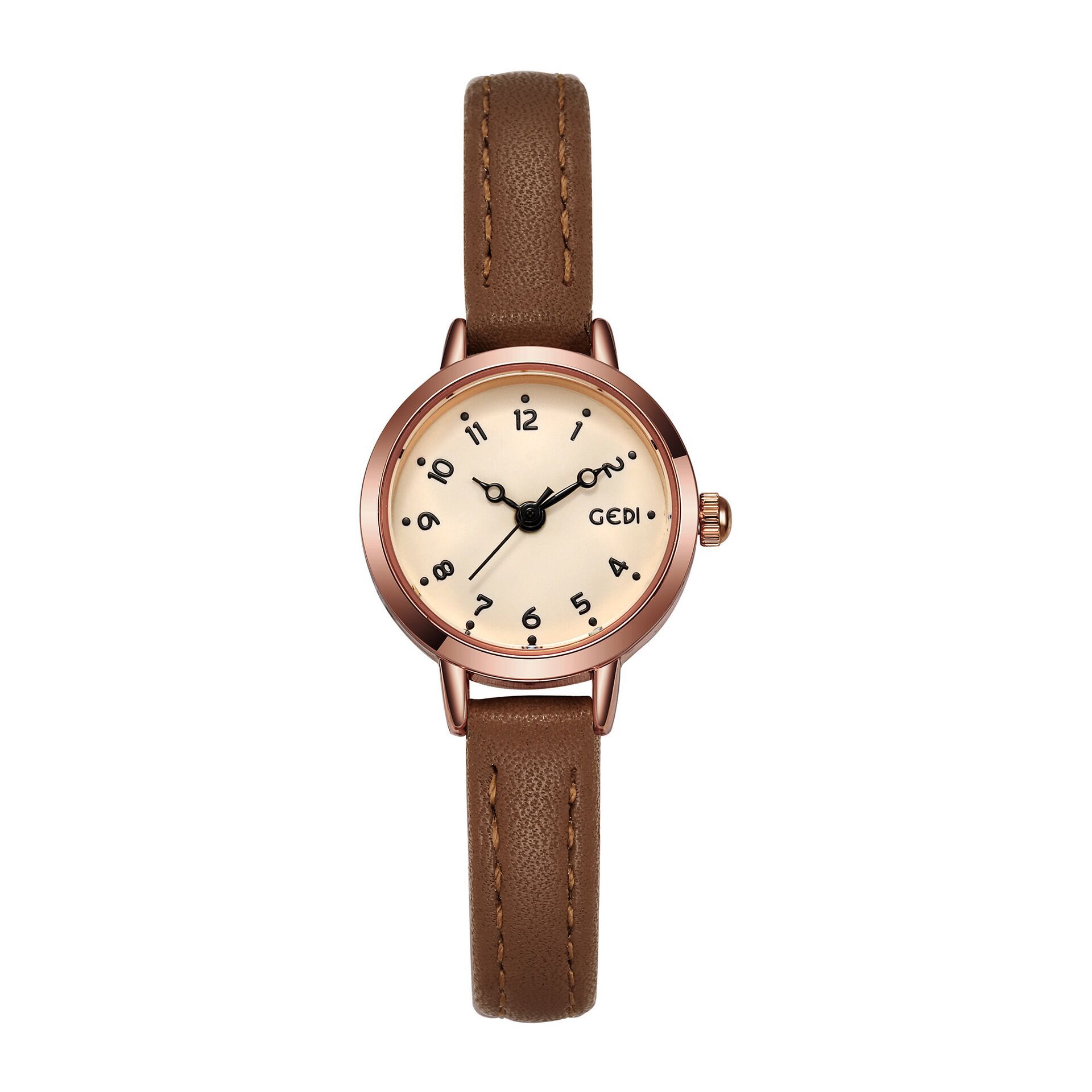 GEDI small Gedi dial, niche, light luxury, simple digital, student waterproof casual belt, women's watch_voghion.com