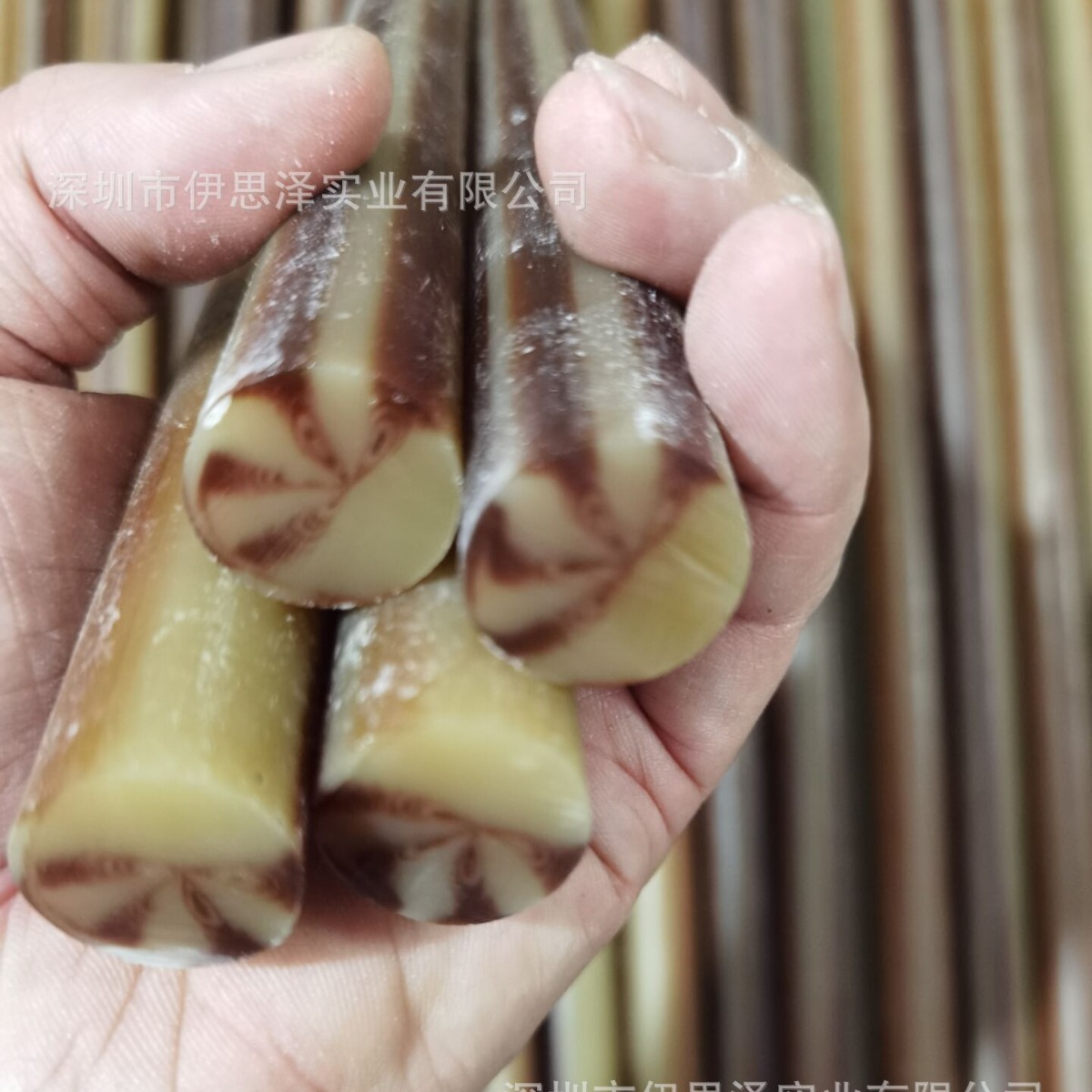 仿牛角料黄牛角料黄花纹口盖料葫芦口料牛角料气孔料手柄料刀柄料