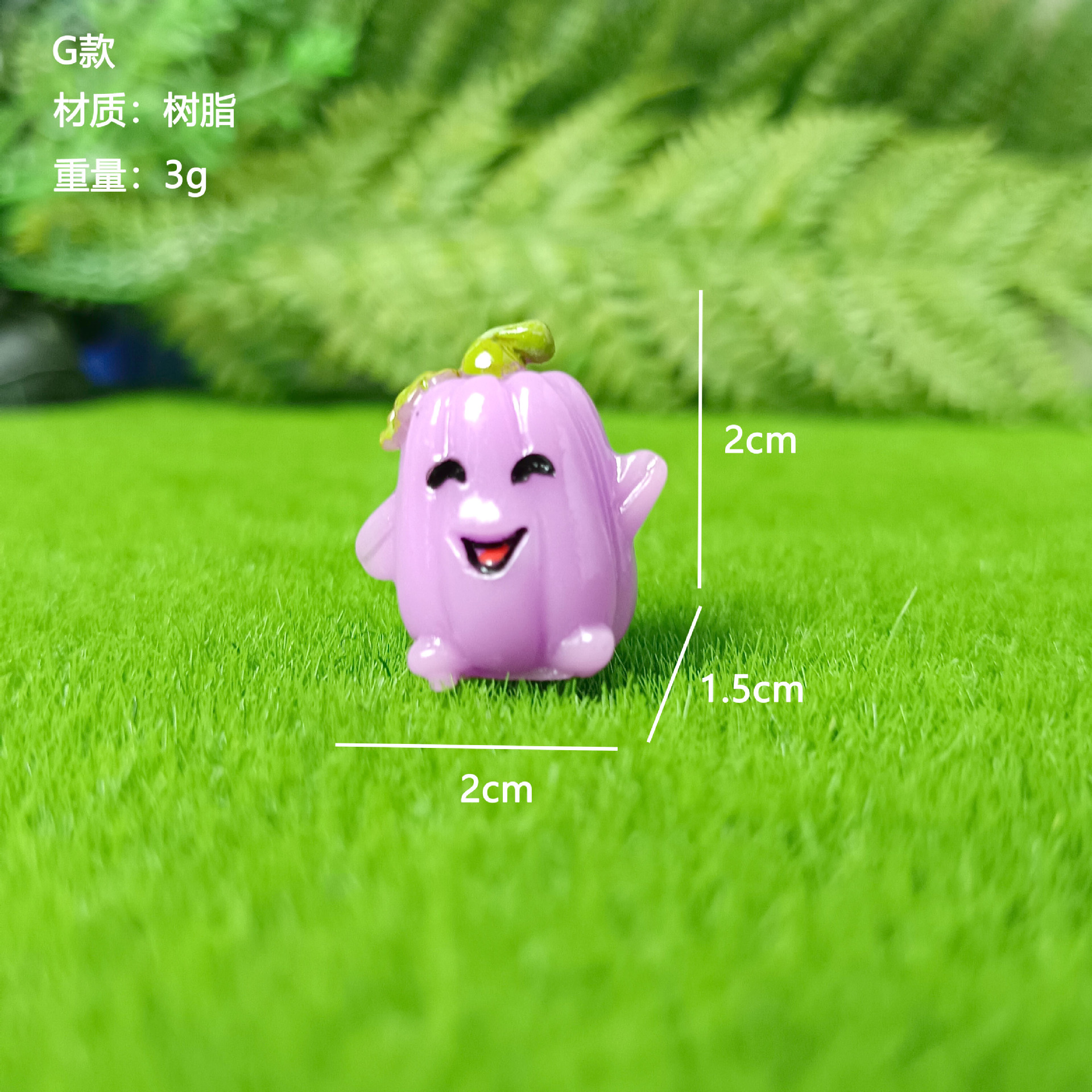 Linda decoración de muñeca de micro paisaje tema de Halloween resina de color mini accesorios de decoración de calabaza