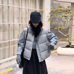 正反两面穿立领时尚棉马甲女短款2025年新款坎肩背心外套上衣女装