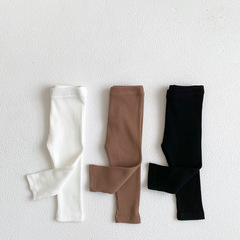 Children's clothing Korean style male and female baby pit striped stretch pants leggings infants and young children casual trousers outer wear autumn trousers