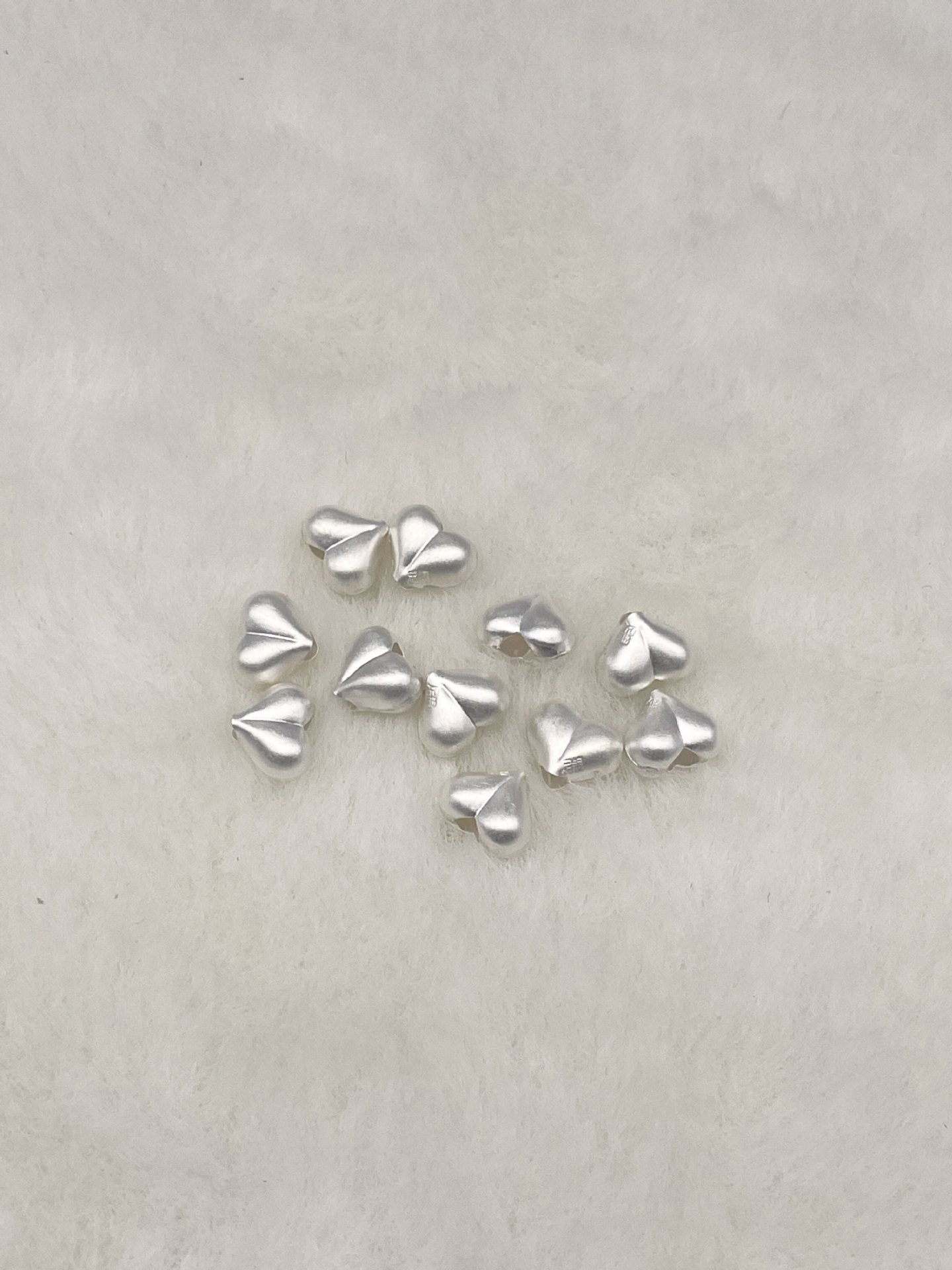 999 pure silver accessories, heart-shaped spacer beads for bracelets and necklaces, heart-shaped and oval accessories, beads for braided cords, DIY silver accessories