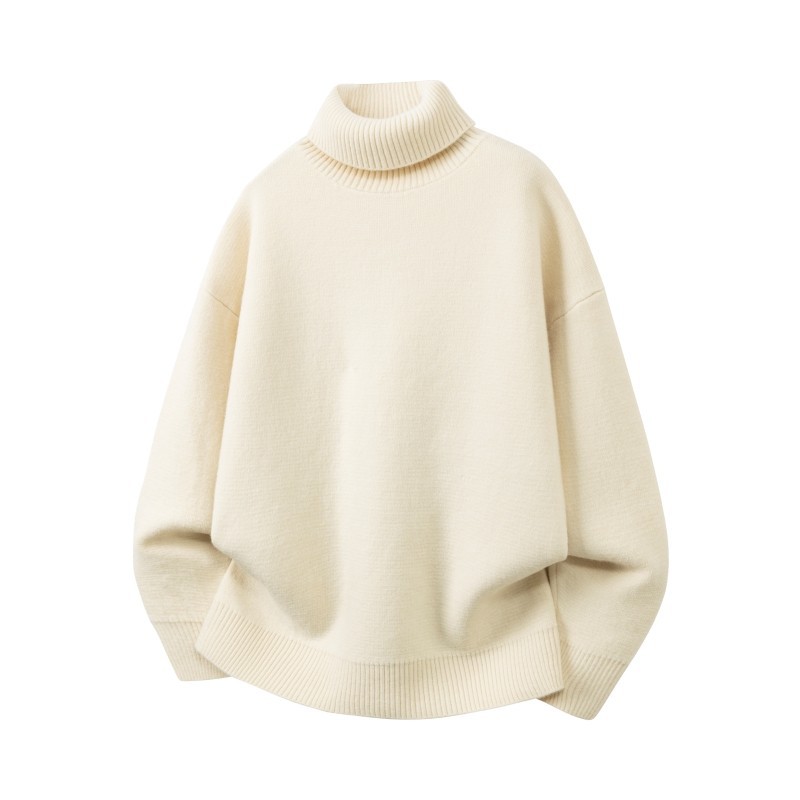 黑色可翻高领毛衣男款秋冬高级感内搭打底衫加绒痞帅慵懒风针织衫，男装针织衫/毛衣，星座614