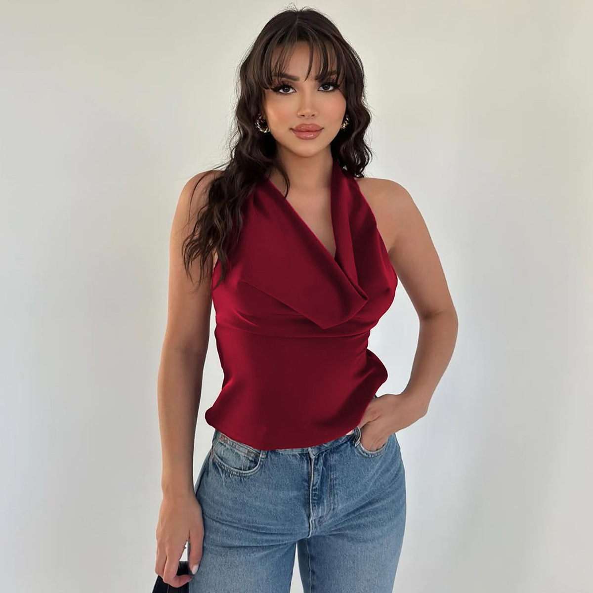 Summer Fashion Backless Solid Color Women's Top Slim Tie Strapless Trendy American Style Hot Girl Sexy Clothing_ecoleips.com