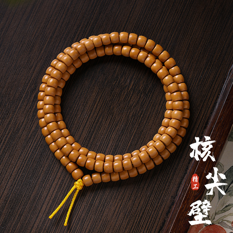 Premium Straight-Cut Wild Olive Stone Necklace with Carved Design, Unisex Buddhist Prayer Bead Bracelet Premium Straight-Cut Wild Olive Stone Necklace with Carved Design, Unisex Buddhist Prayer Bead Bracelet