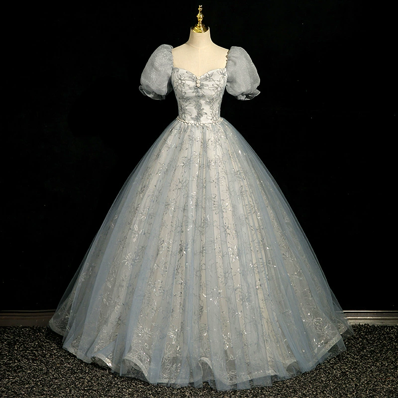 Вечернее платье Французское высококлассное вокальное искусство BEB Solo платье синее беглое платье принцессы феи