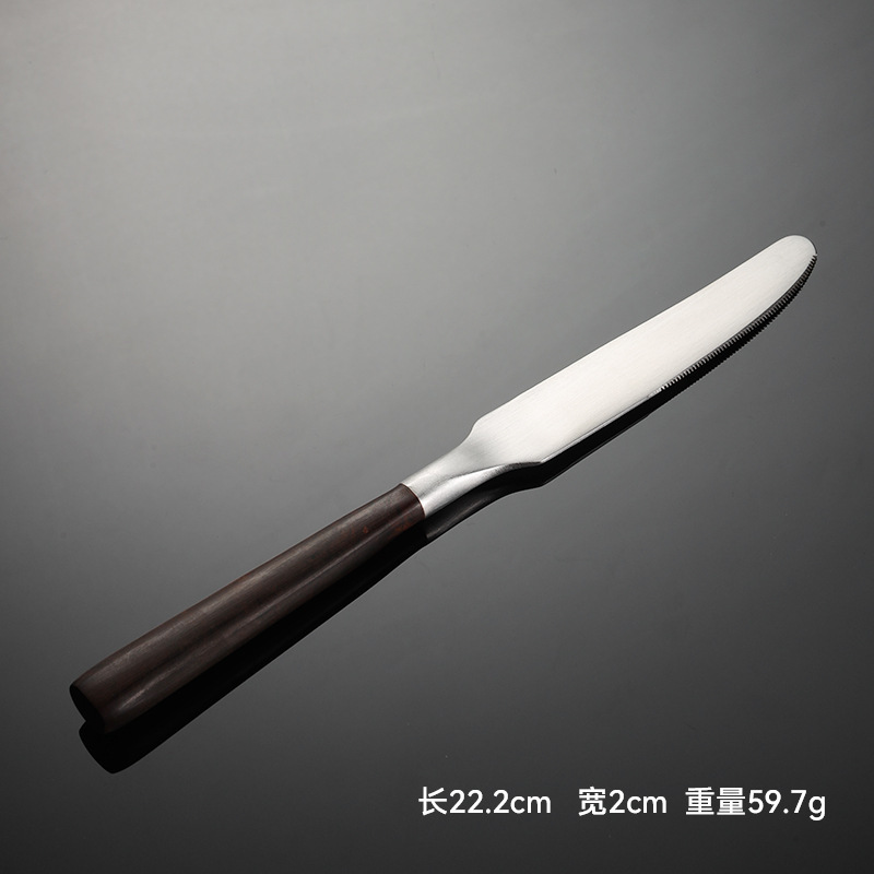 エーン430ステンレス洋食ナイフとフォークスプーンのゴムの木は赤い木の取っ手の多規格の砂の光のホテルの贈り物をまねます。|undefined